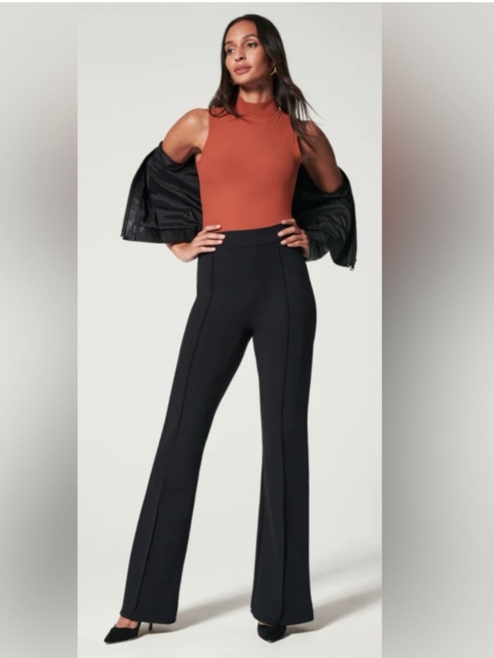 SPANX Black The Perfect Pant Hi-Rise Flare Petite Small